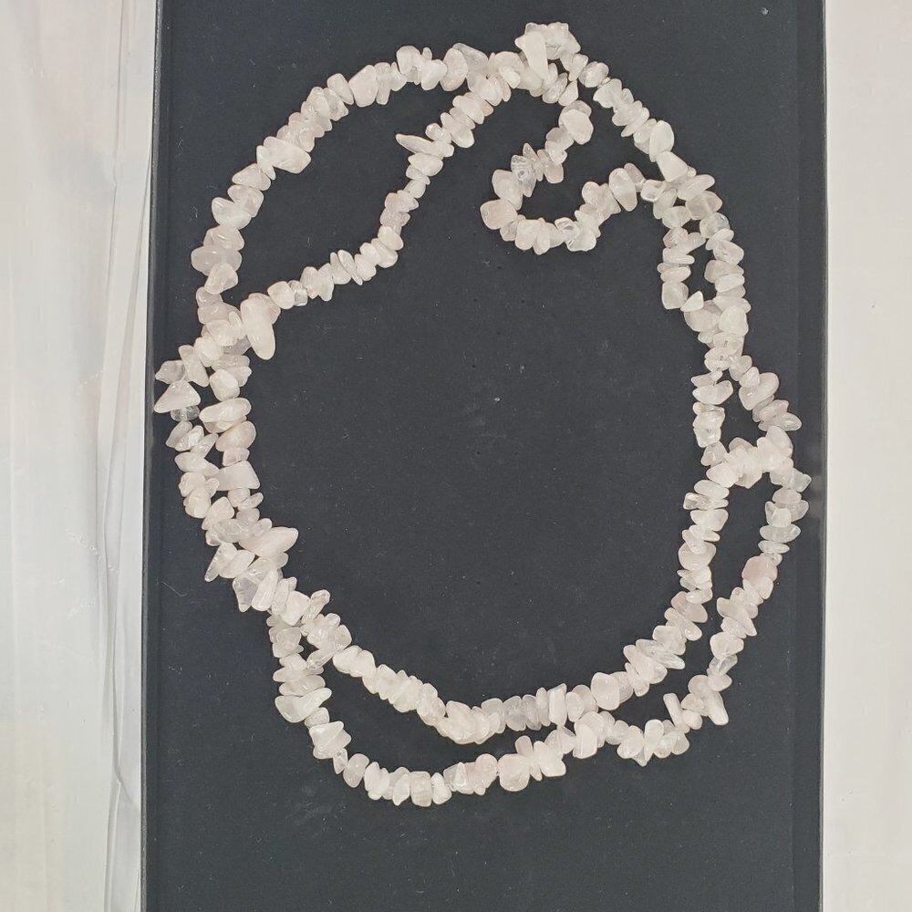 HSN Rose Quartz Soft Pink 36" Crystal Necklace